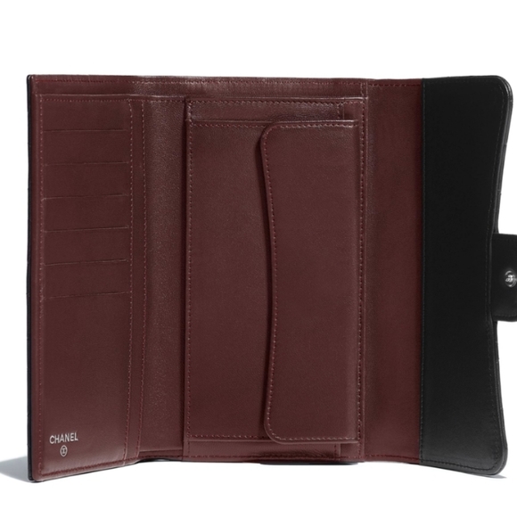 100%Authentic Chanel Douple Flap Wallet Black - Picture 3 of 15